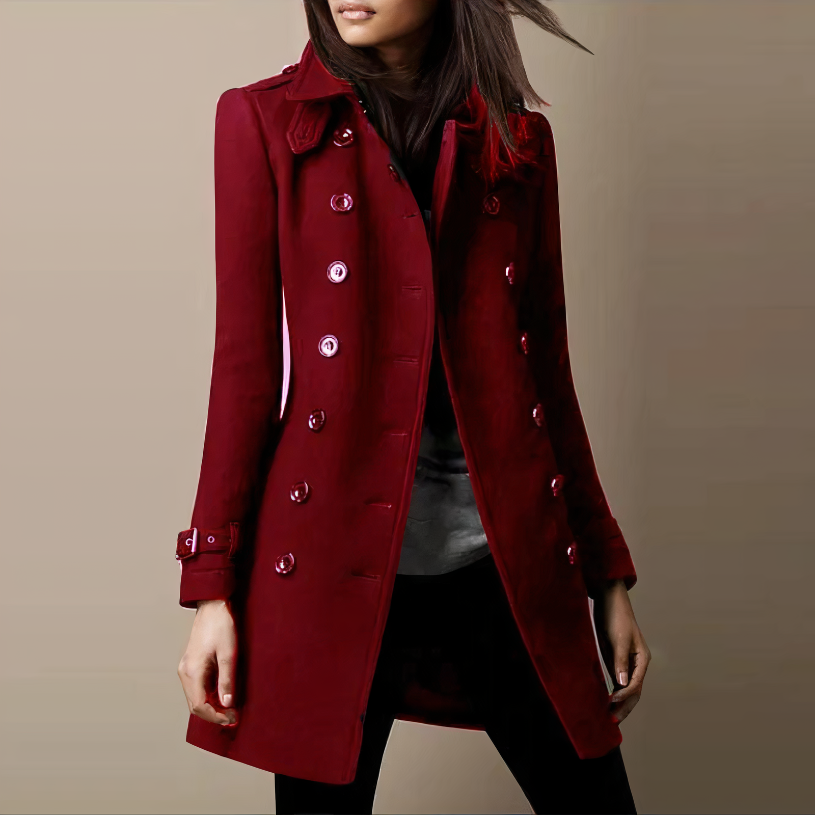 Variant image for Dam Trench Coat Lång Varmt Material Isolerande-19