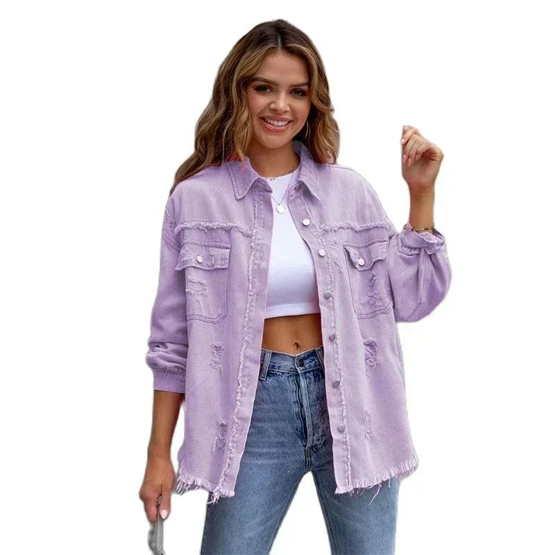 Klassische Damenjacke aus Hochwertigem Denim – Zeitloser Stil, Praktische Taschen, Normal Passform, S bis XL 5