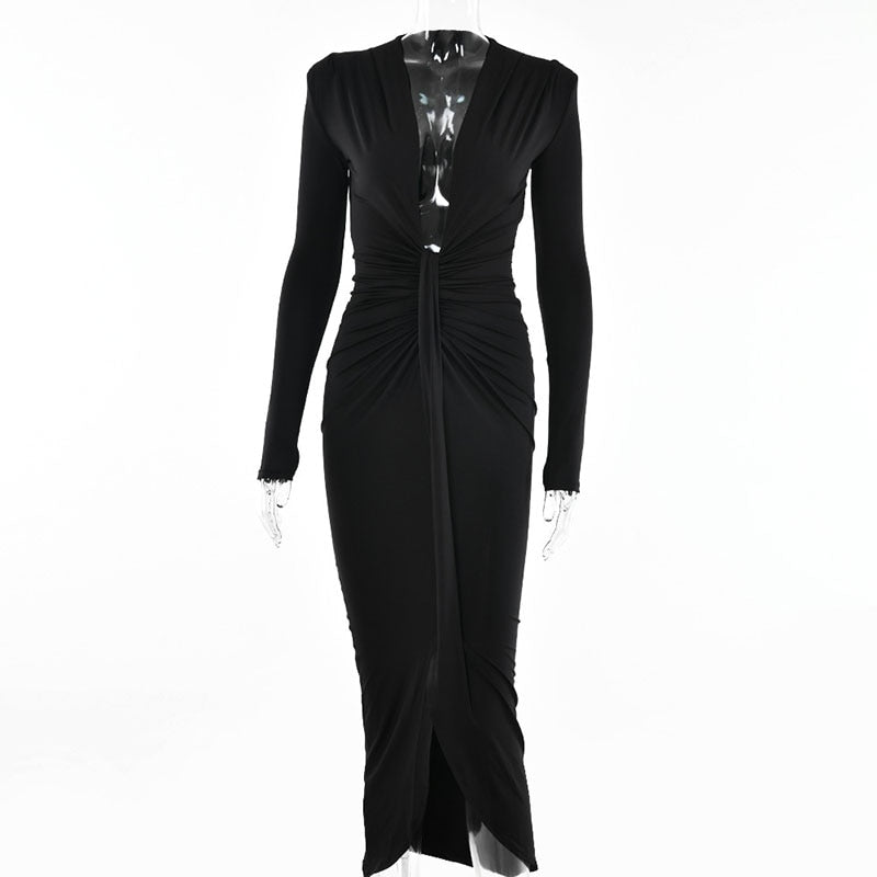 Variant image for Dam Maxiklänning V-ringning Polyester Spandex-2