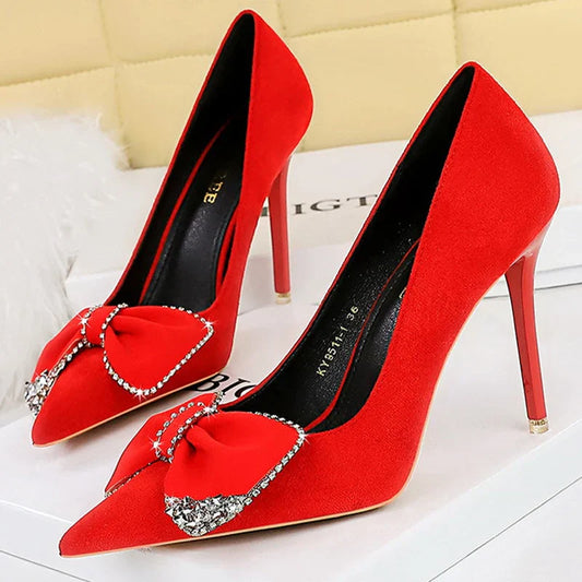 Dam Stilettskor Elegant PU Material Hög Klack-1