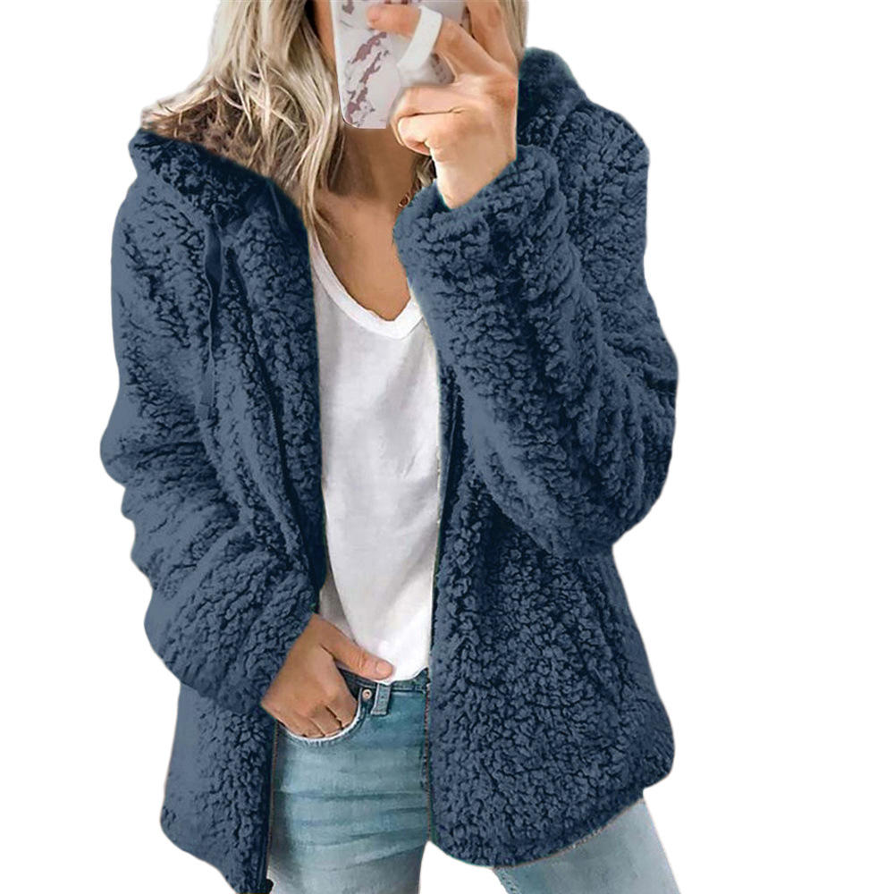 Kvinno Kappa Teddy Fleece med Fickor och Blixtlås 6