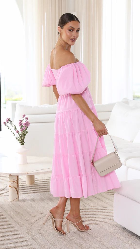 Dam Klänning Axelfri Midi Polyester Elegant 5