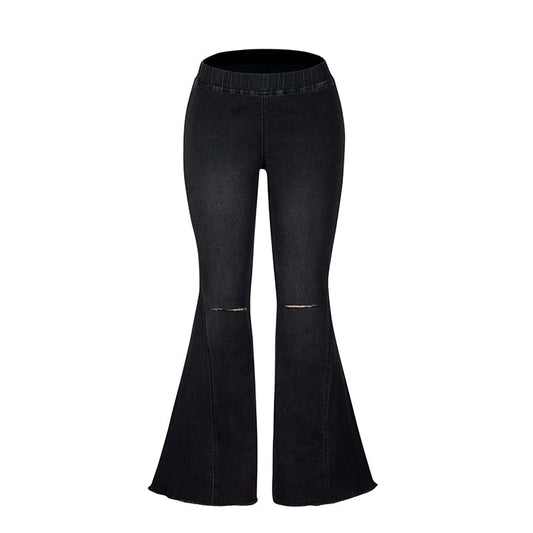 Kvinnors Jeans Hög Midja Löst Snitt Bomull Polyester Spandex-1