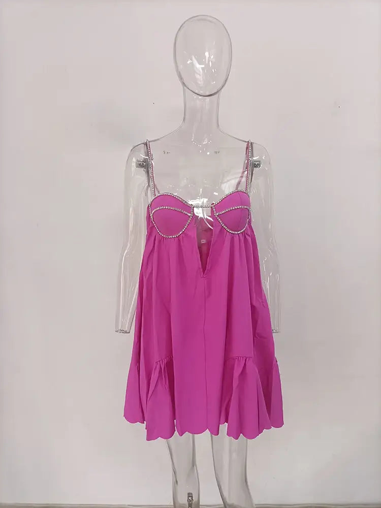 Kvinna Miniklänning Blommönster Bomull och Polyester 6