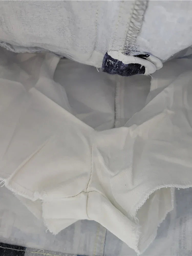 Dam A-Linje Kjol Patchwork Polyester med Fickor och Bekväm Passform-5