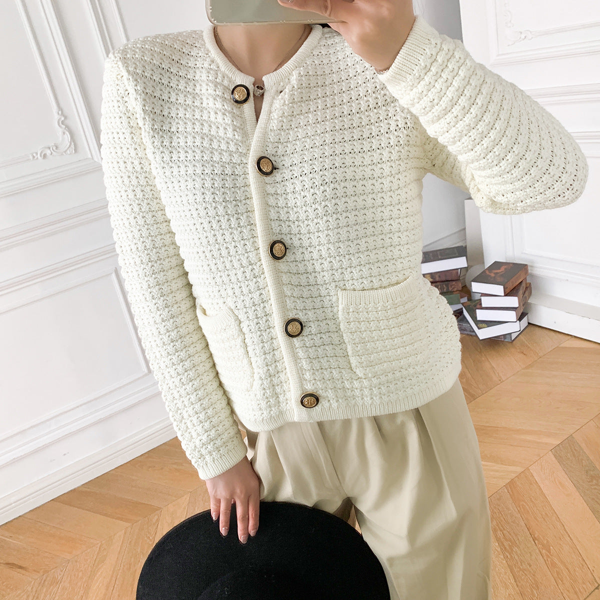 Dam Blus Relaxed Fit Ull Lång Ärmar-3