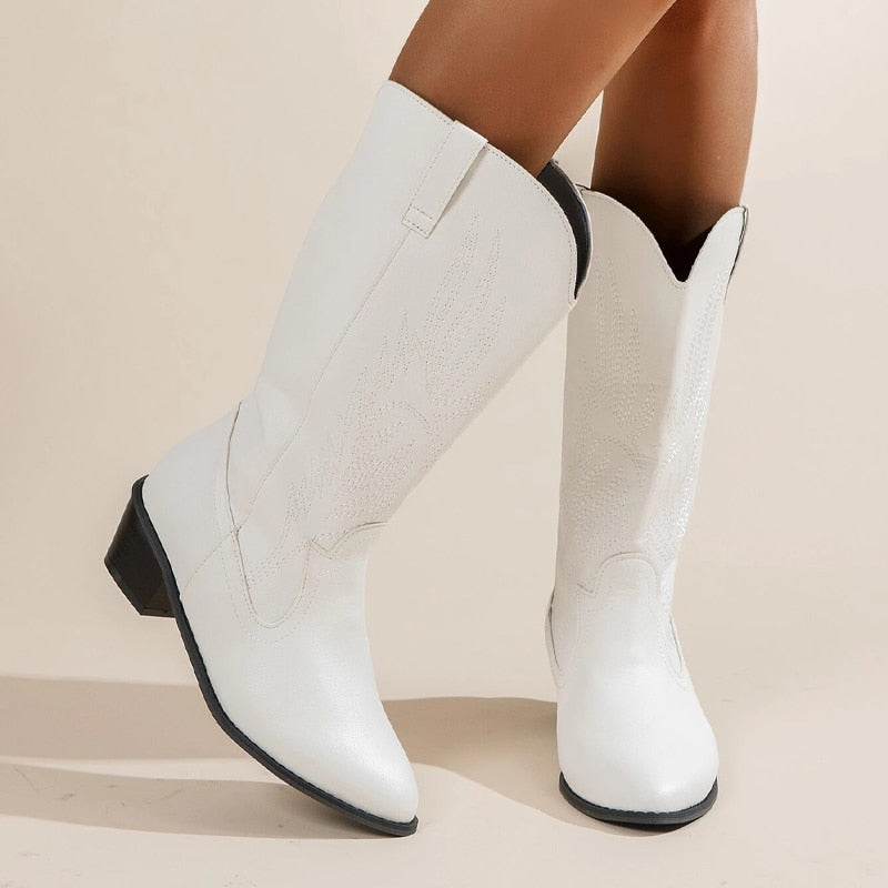 Variant image for Kvinnors Cowboy Stövlar Boho-Design Läder Syntetiska Material-17