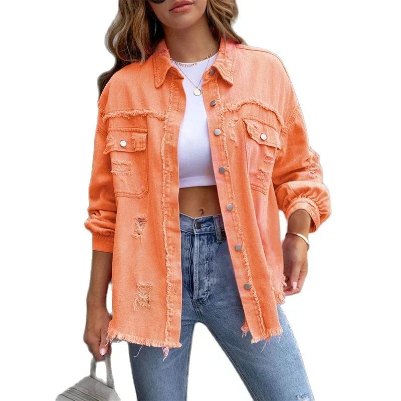 Klassische Damenjacke aus Hochwertigem Denim – Zeitloser Stil, Praktische Taschen, Normal Passform, S bis XL 4