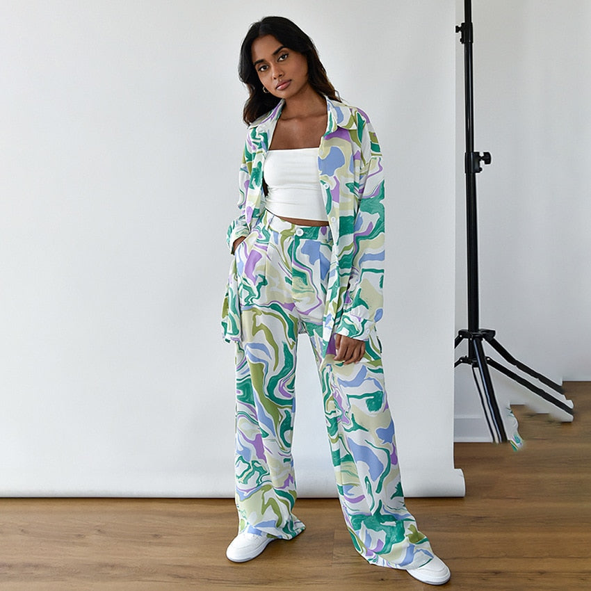 Tvådelat Set Dam Siden och Bomull - Elegant Kjol och Topp Kombinera för Stilsäker Look 3