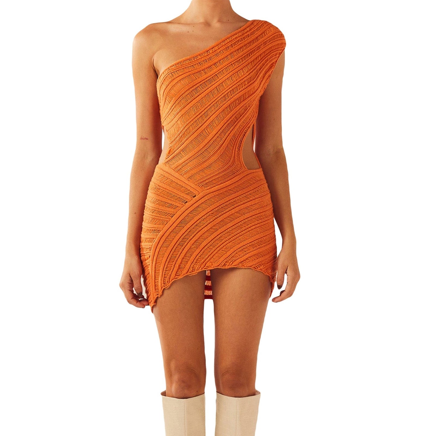 Variant image for Damklänning Mini Hålig Design Polyester-3