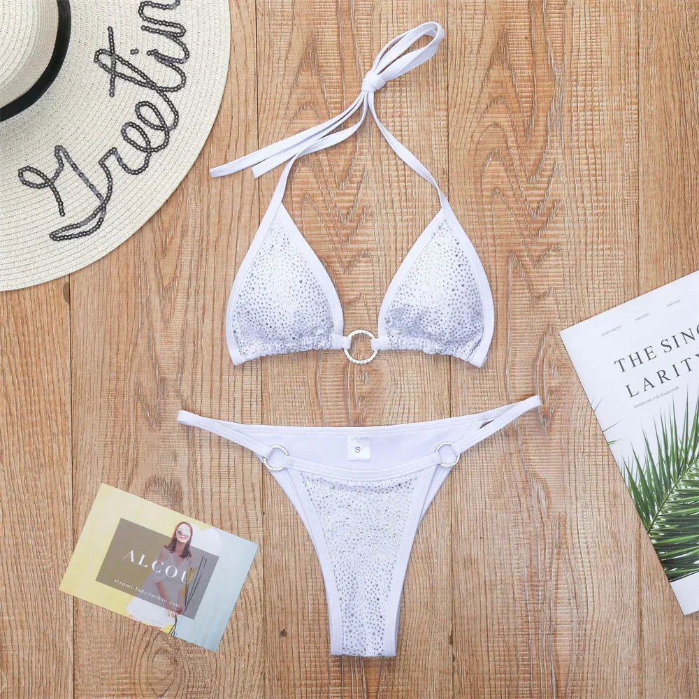 Variant image for Damernas Tvådelade Bikini Monokrom Polyester med Push Up Kuddar-4