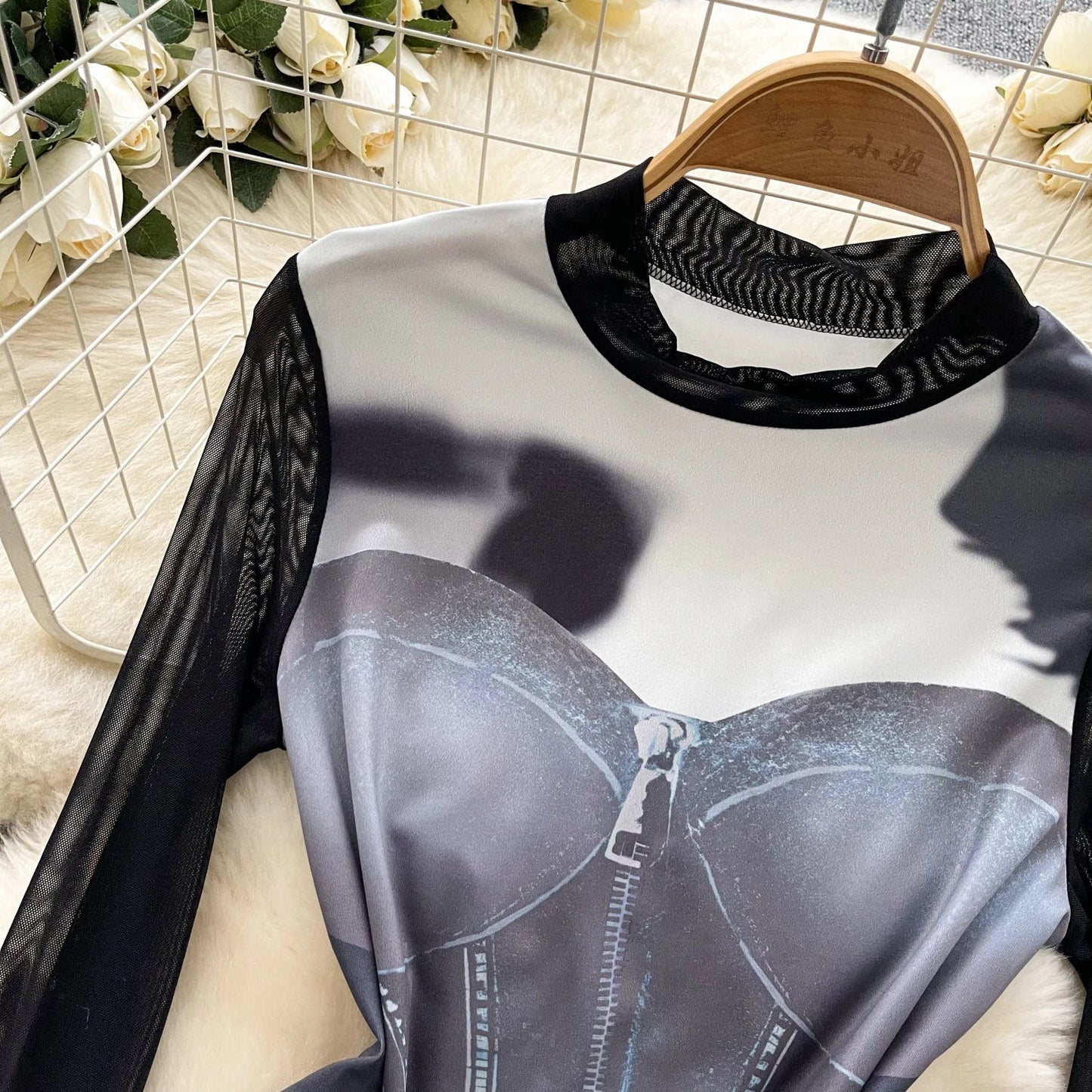 Dam Bodysuit Slående Design Flexibelt Material-3