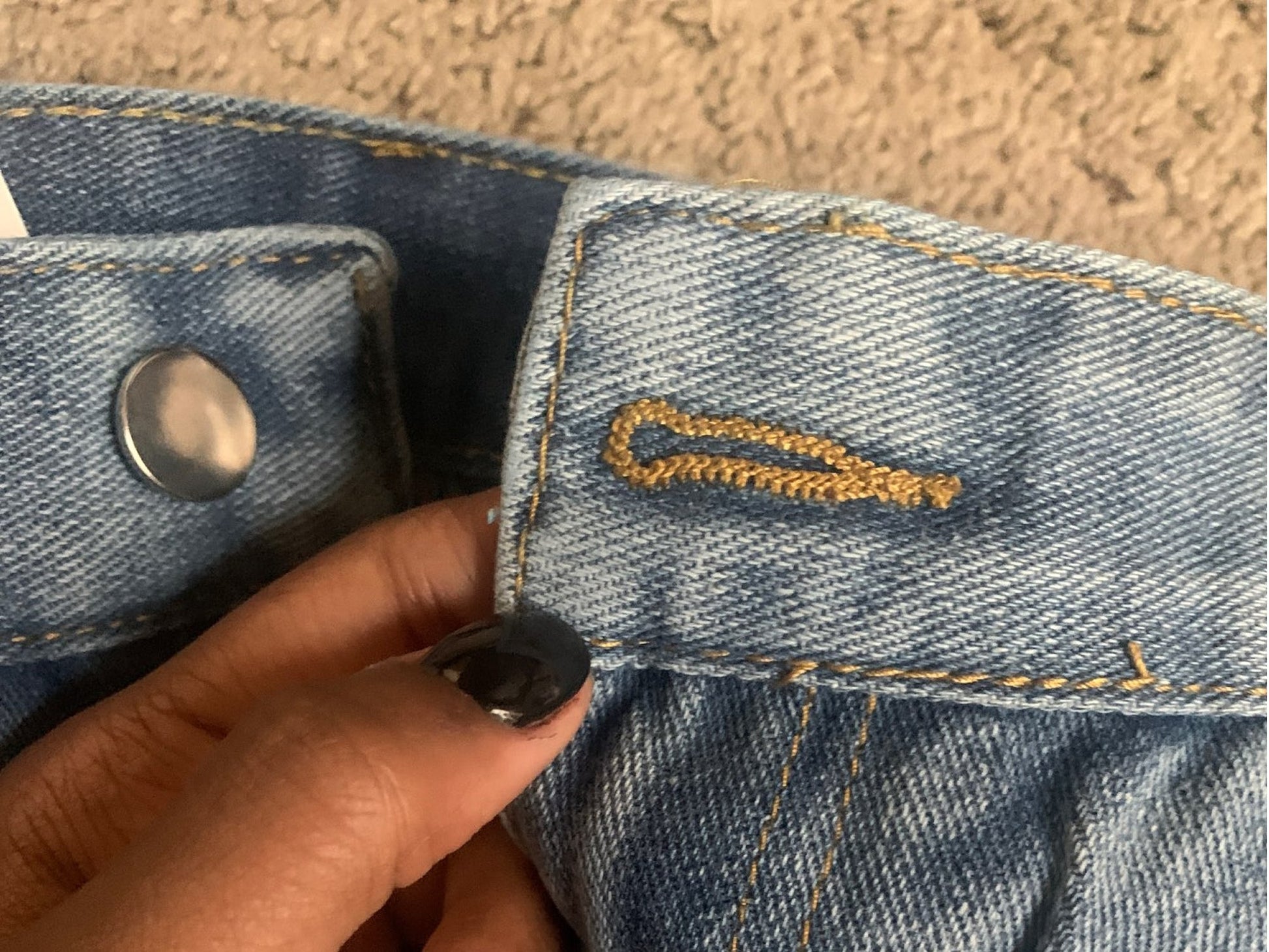 Kvinnors Baggy Wide Ben Jeans Hög Midja Denim 5