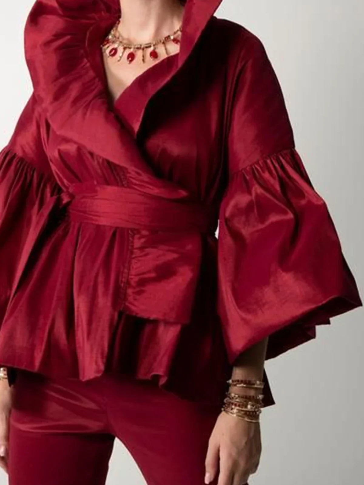 Dam Skjorta Långärmad Monokrom Polyester och Bomull-2