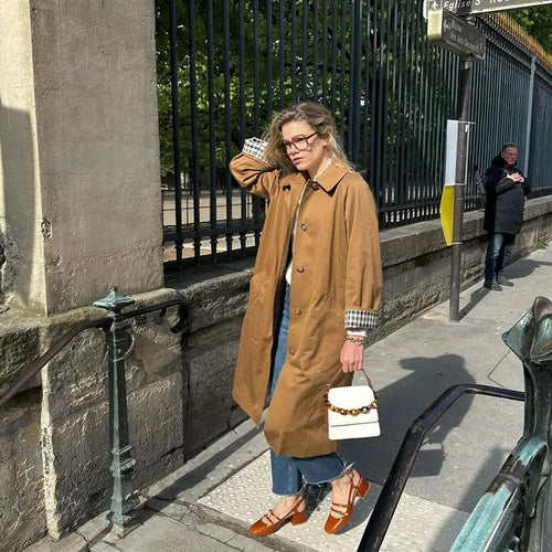 Kappa för kvinnor Elegant Rutigt Foder Högkvalitativ Material-1