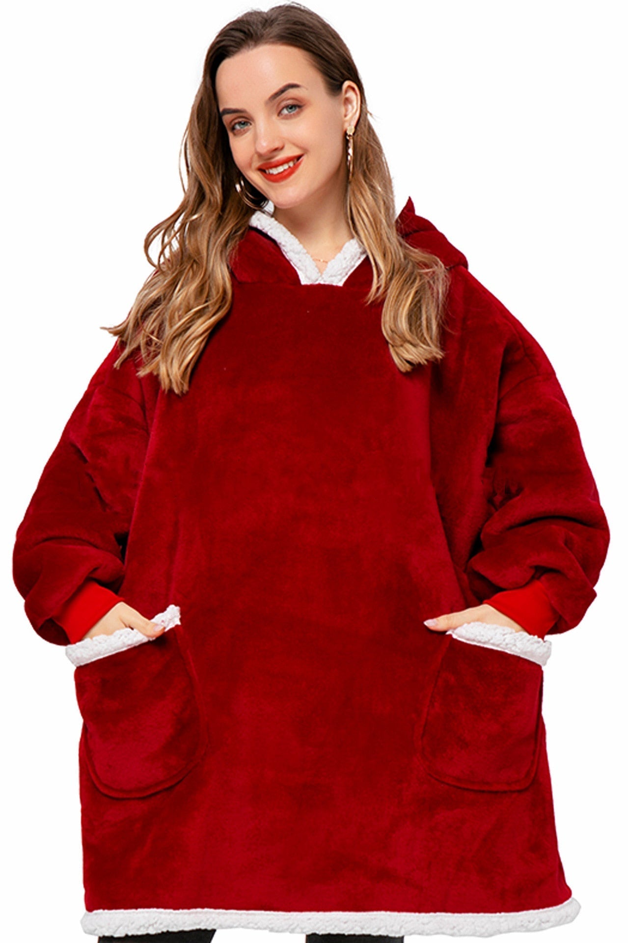 Dam Fleecefilt med Ärmar Mjuk Fleece-6