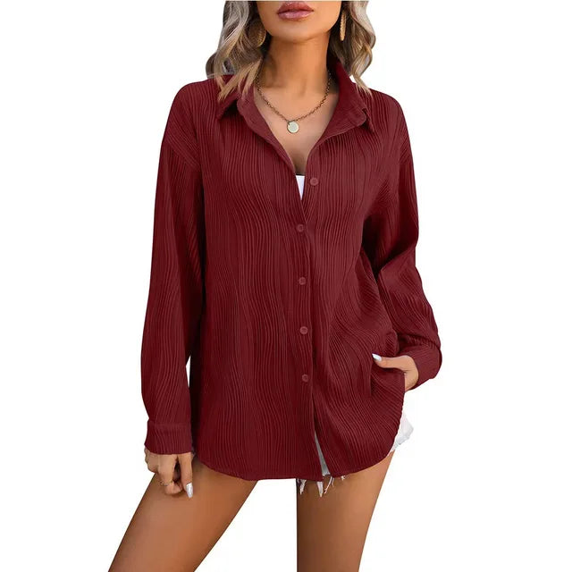 Variant image for Vit Dam Blus Modern Avslappnad Polyester-51