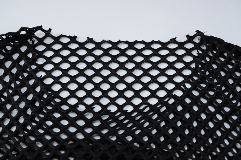 Dam Miniklänning Glittrig Polyester med Nätverksdetaljer-6