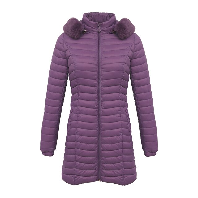 Herrparka med Päls Huva Polyester Elegant Vinterjacka-6