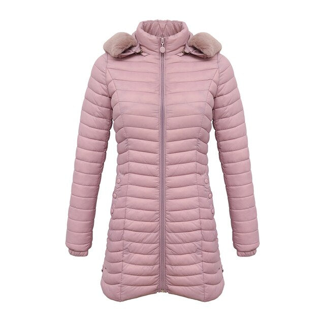 Herrparka med Päls Huva Polyester Elegant Vinterjacka-1