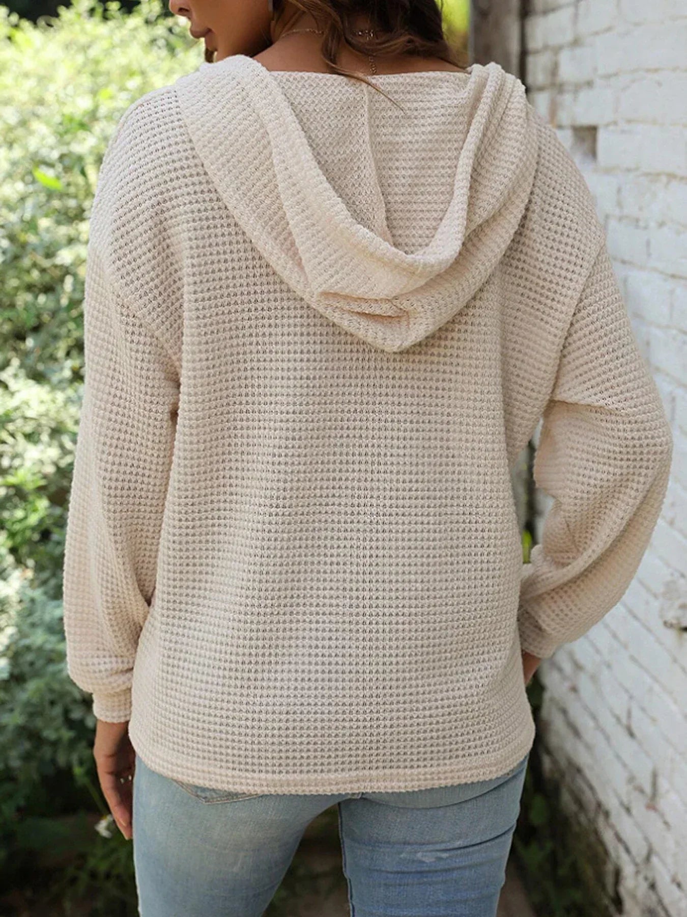 Dam Lång Hoodie Modern Bomull Polyester med Huva-3