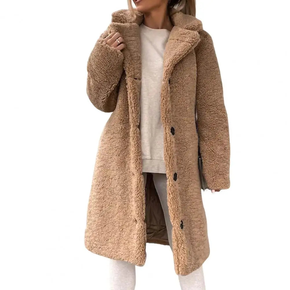 Elegant Plysch Damjacka med Värmande Design för Kalla Dagar – Mångsidig Jacka för Dam 9