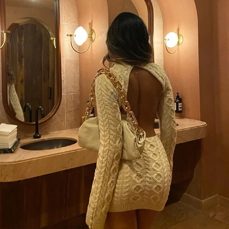 Dam Mini Klänning Bakre Design Polyester för Fina Tillfällen-5