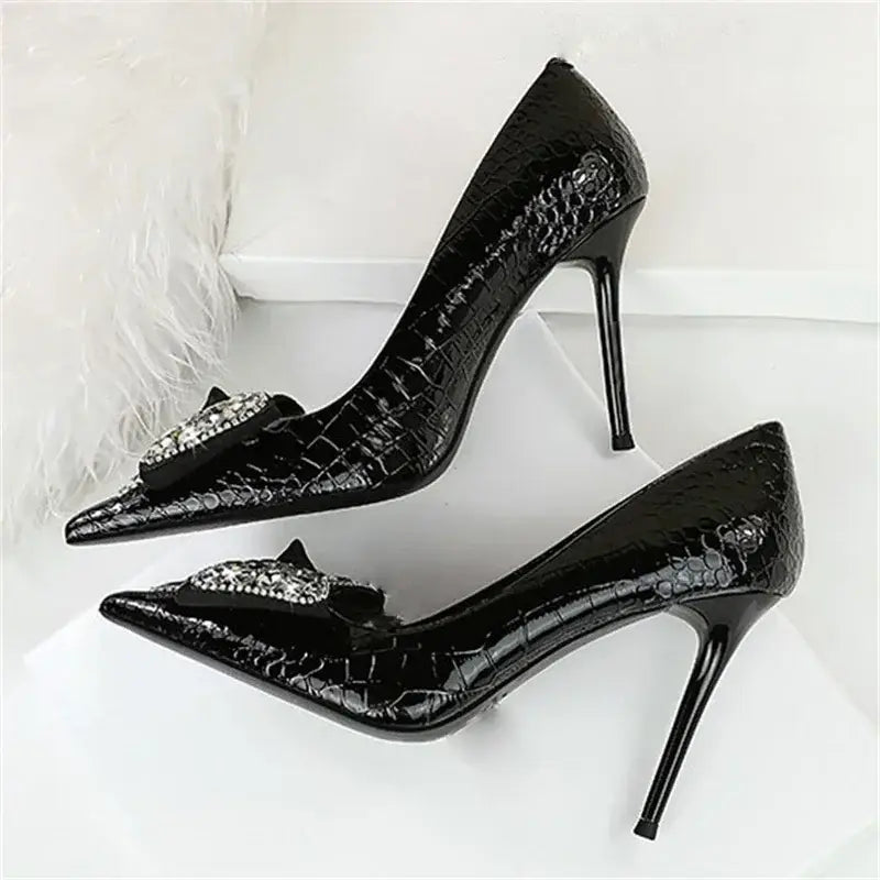 Dam Stilettos Spetsig Design PVC-2