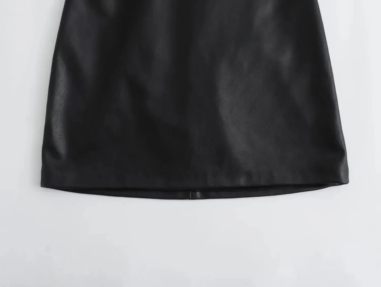 Dam Klänning Ryggfri Syntetiskt Läder Smal Passform-5