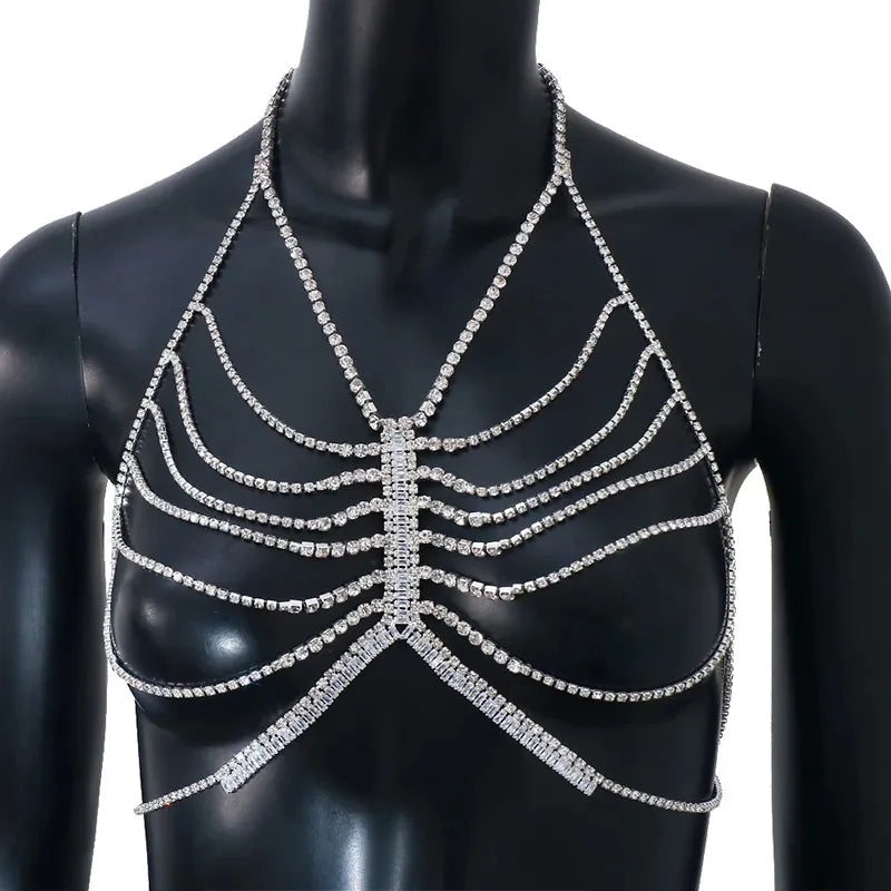 Kvinnors Kroppsmycken Geometrisk Design Metall Rhinestone-3