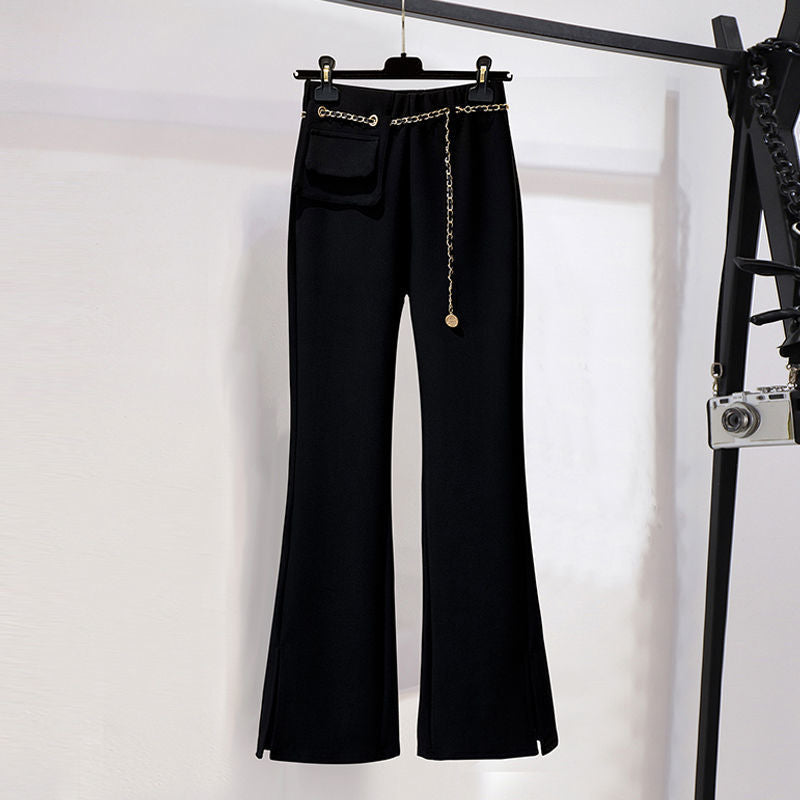 Snygga Byxor Dam med Bälte i Hållbar Polyester 12