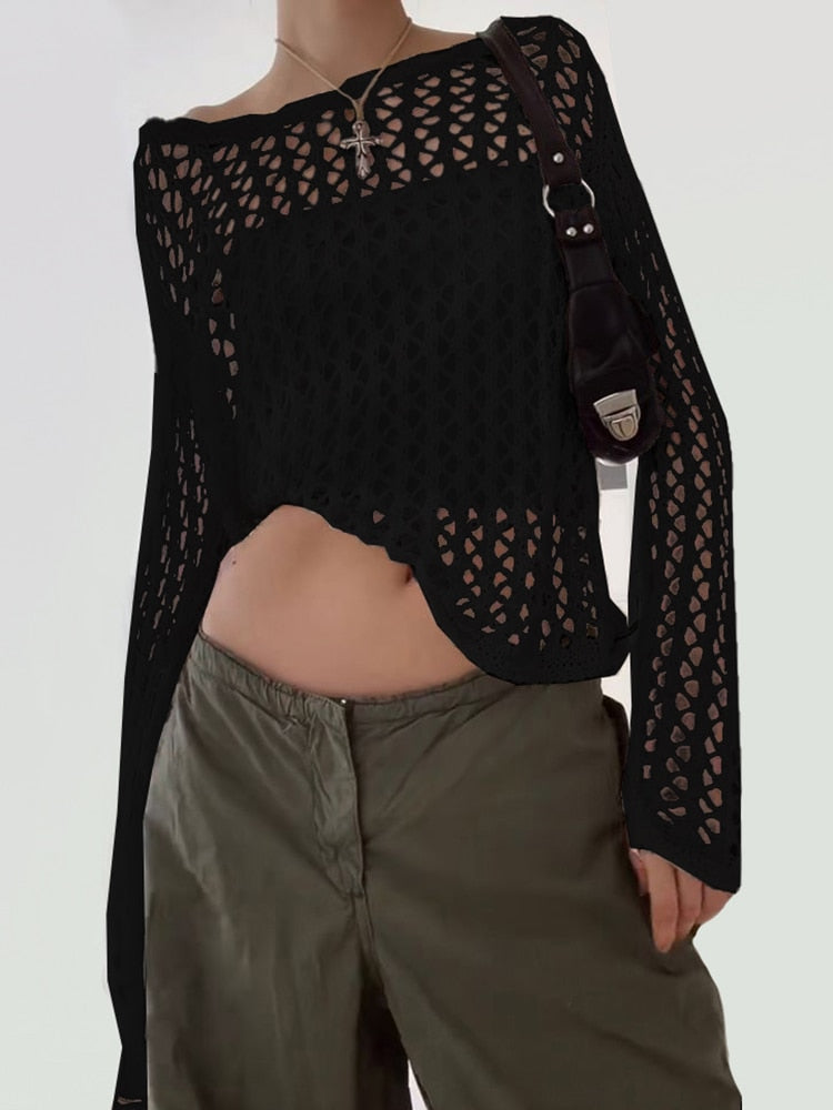 Dam Vintage Topp Unik Design 100% Bomull-2