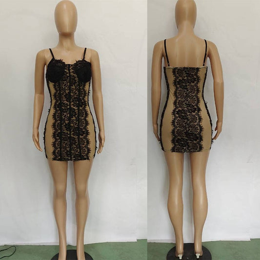 Snygga Damunderkläder Set Transparent Mesh Med Spaghetti Band Sexiga Detaljer-1
