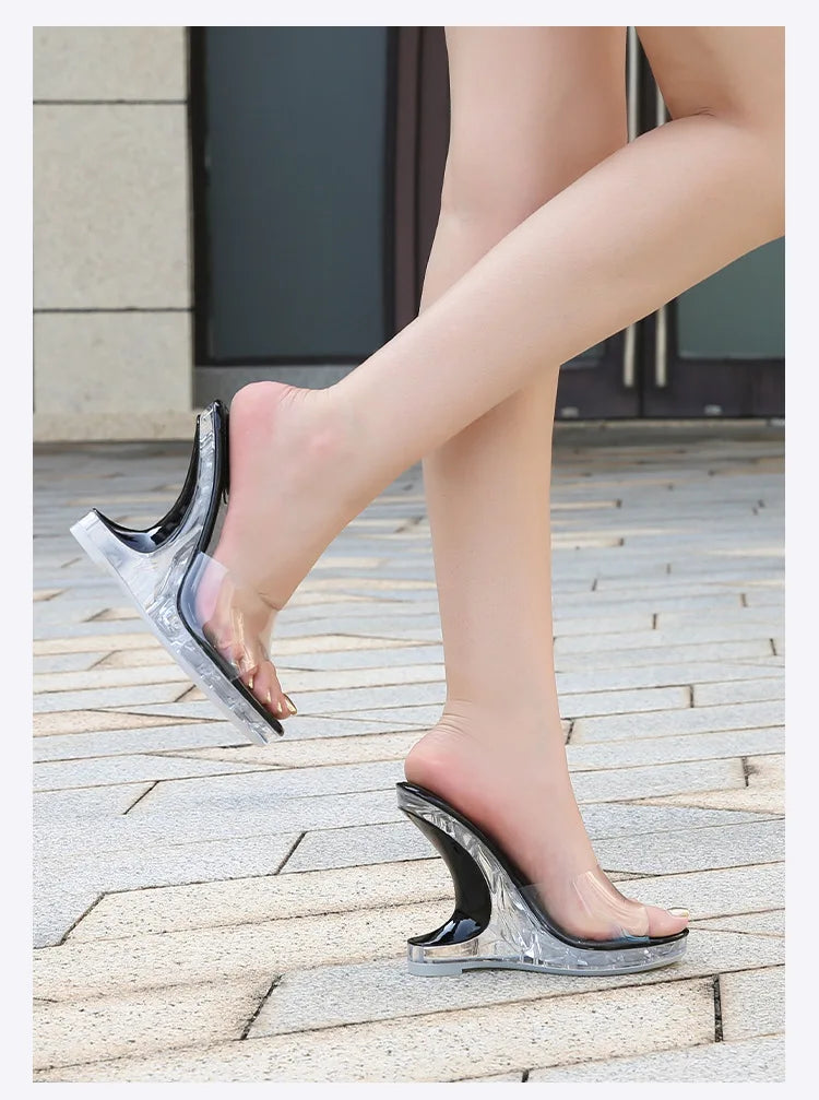 Dam Sandaler Hög Klack PVC Unik Design-3
