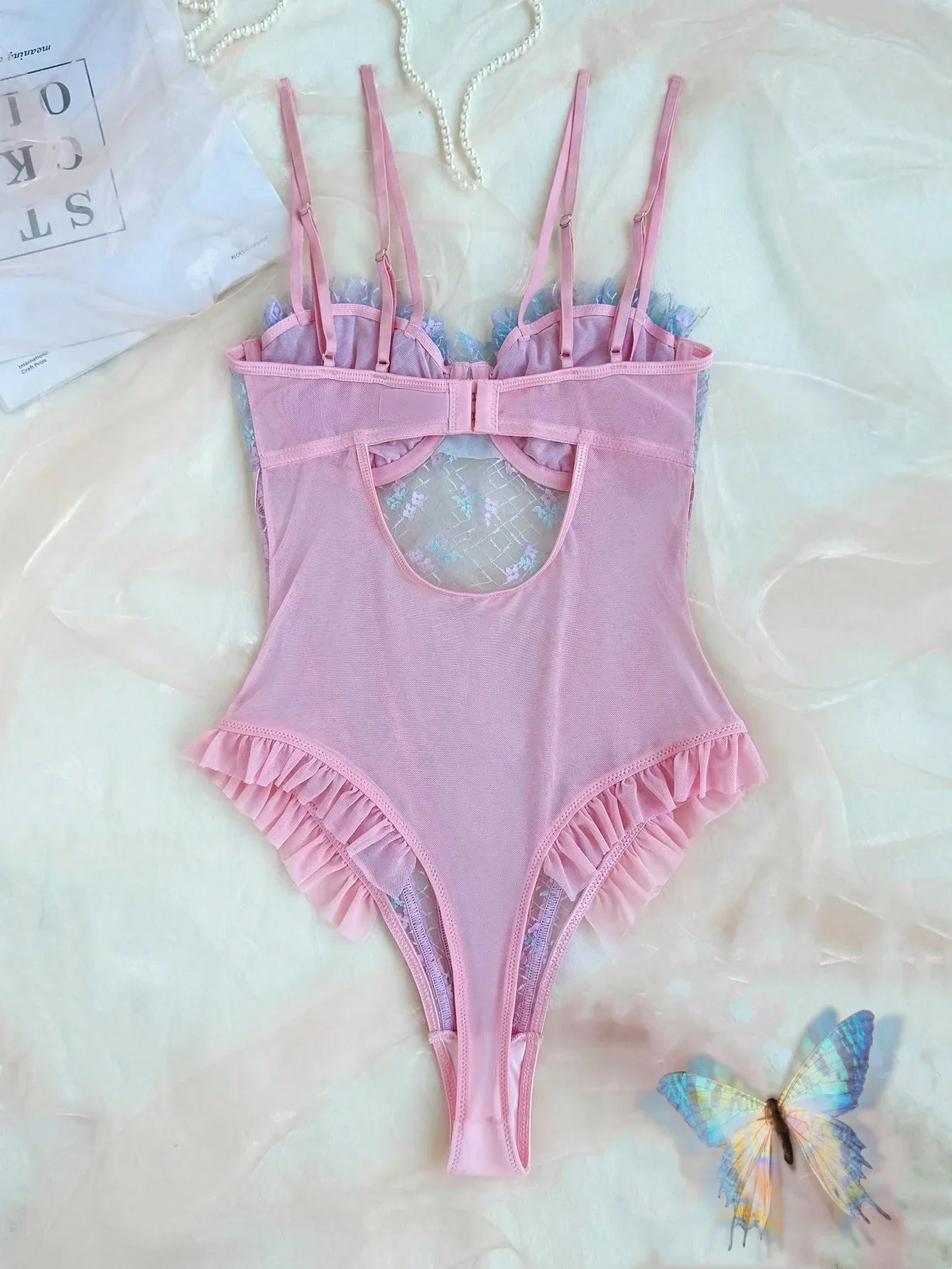 Dam Teddy Spets Figurformad Polyester-6