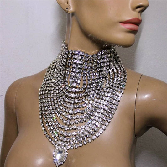 Kvinnors Smyckeset Halsband och ĂrhĂ€ngen Koppar med Strass-1