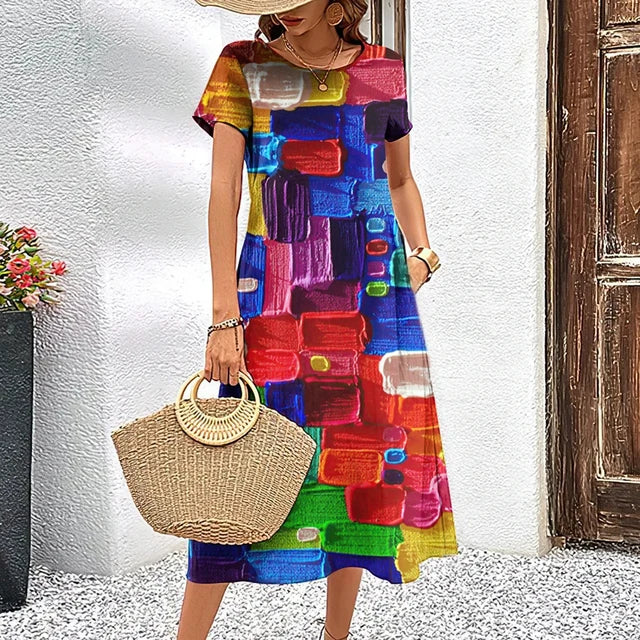 Variant image for Kvinna Lätt Klänning Originaldesign Högkvalitativt Tyg-47