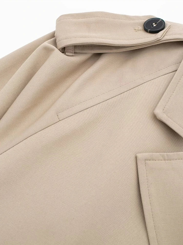Kvinnor Trenchjacka Vintage Långärmad Polyester-4