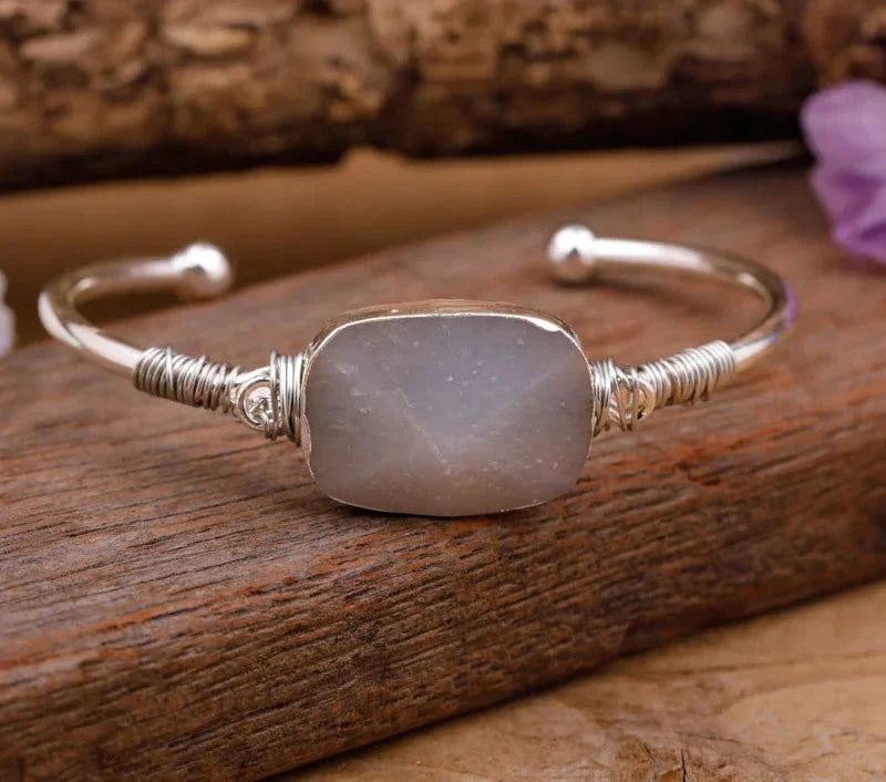 Kvinnor Armband Oregelbundet Naturlig Sten Koppar-4