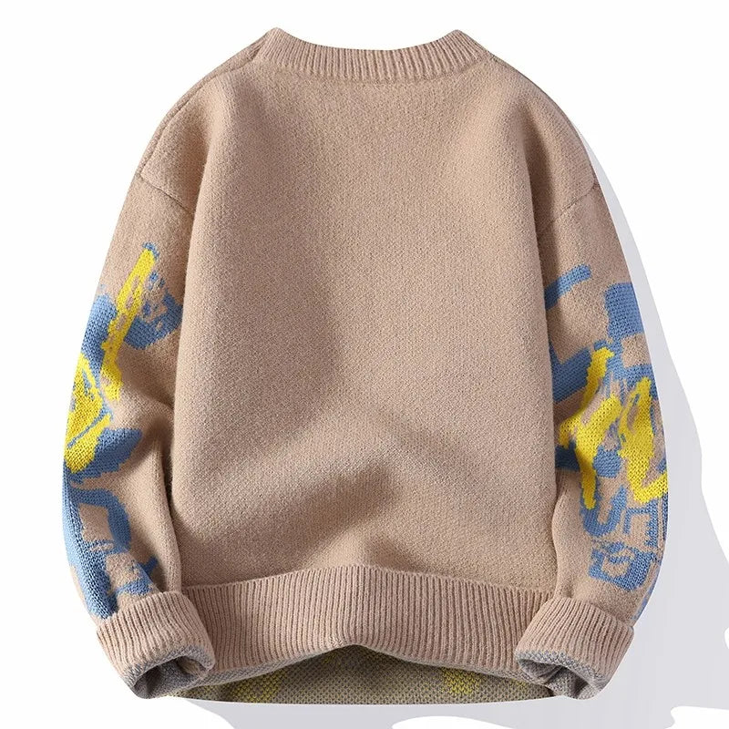 Herr Tröja Casual Grafisk Utskrift Mjuk Bomull-2