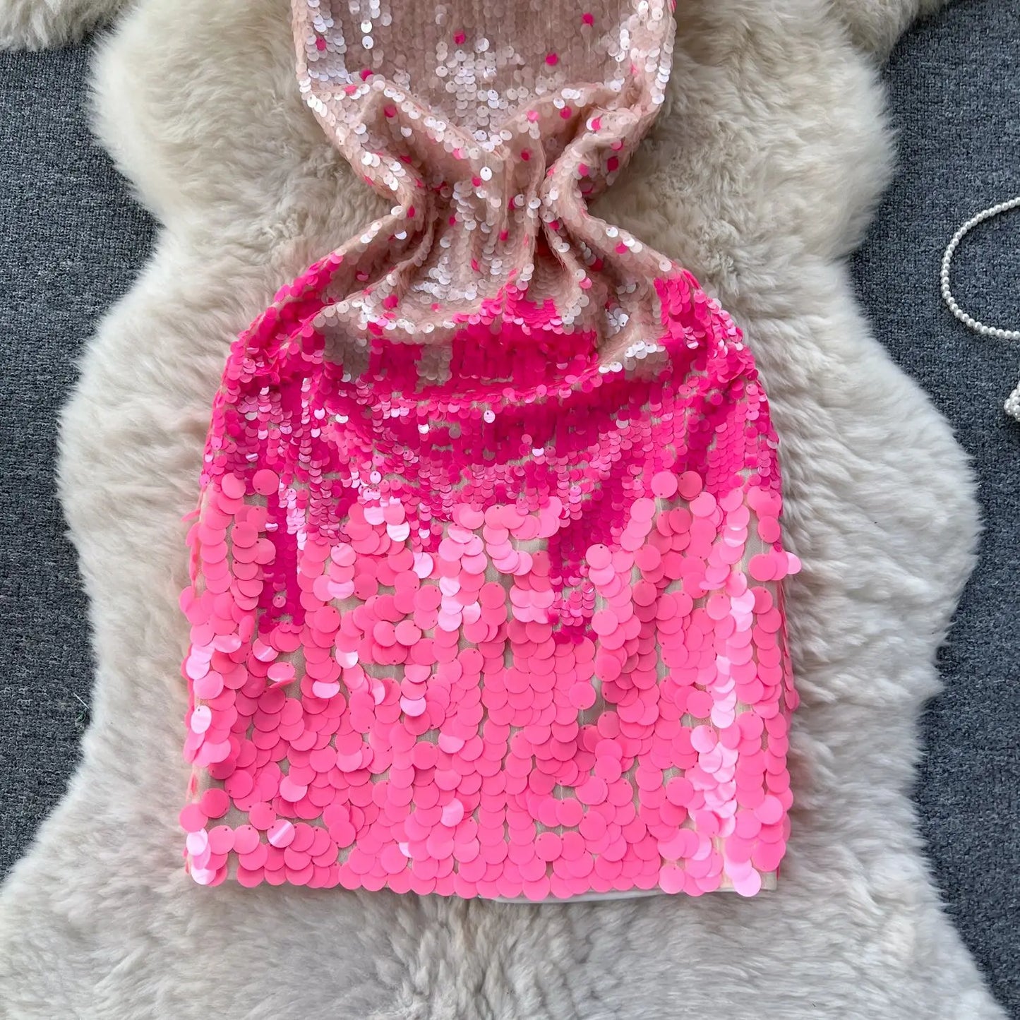 Kvinnors Miniklänning Halterneck Polyester Ovanför Knäet-6