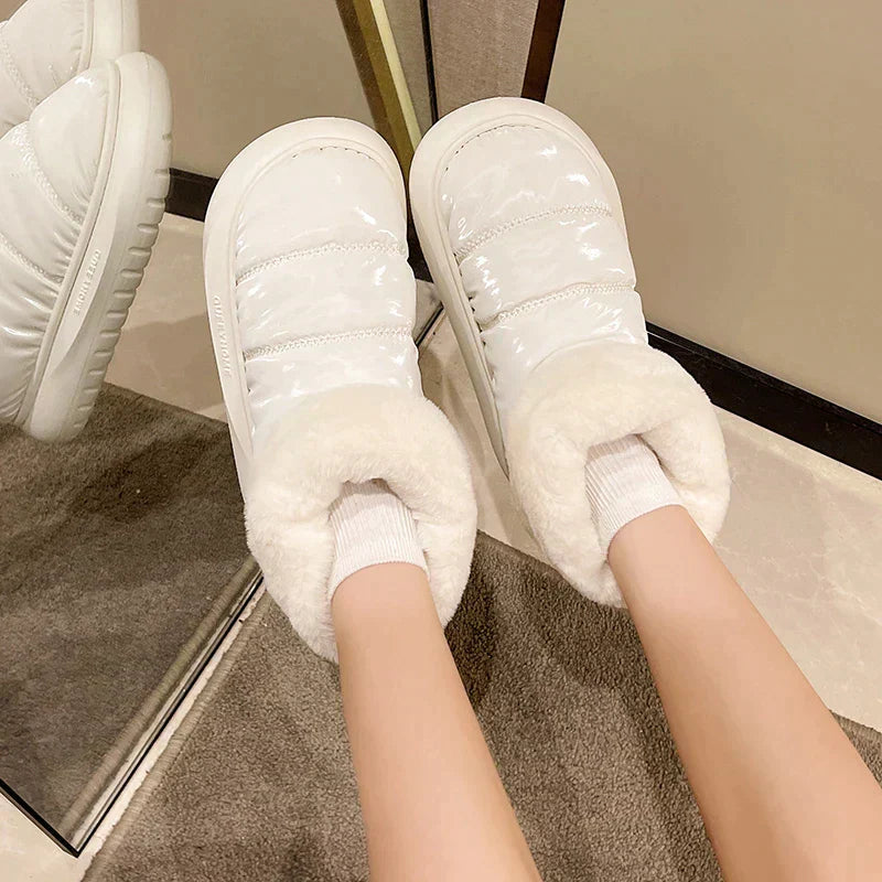 Fodrade Vinterstövlar Dam, Vattentåliga Plyschdesign för Kalla Dagar – Bekväm och Elegant Vinterfotwear 4