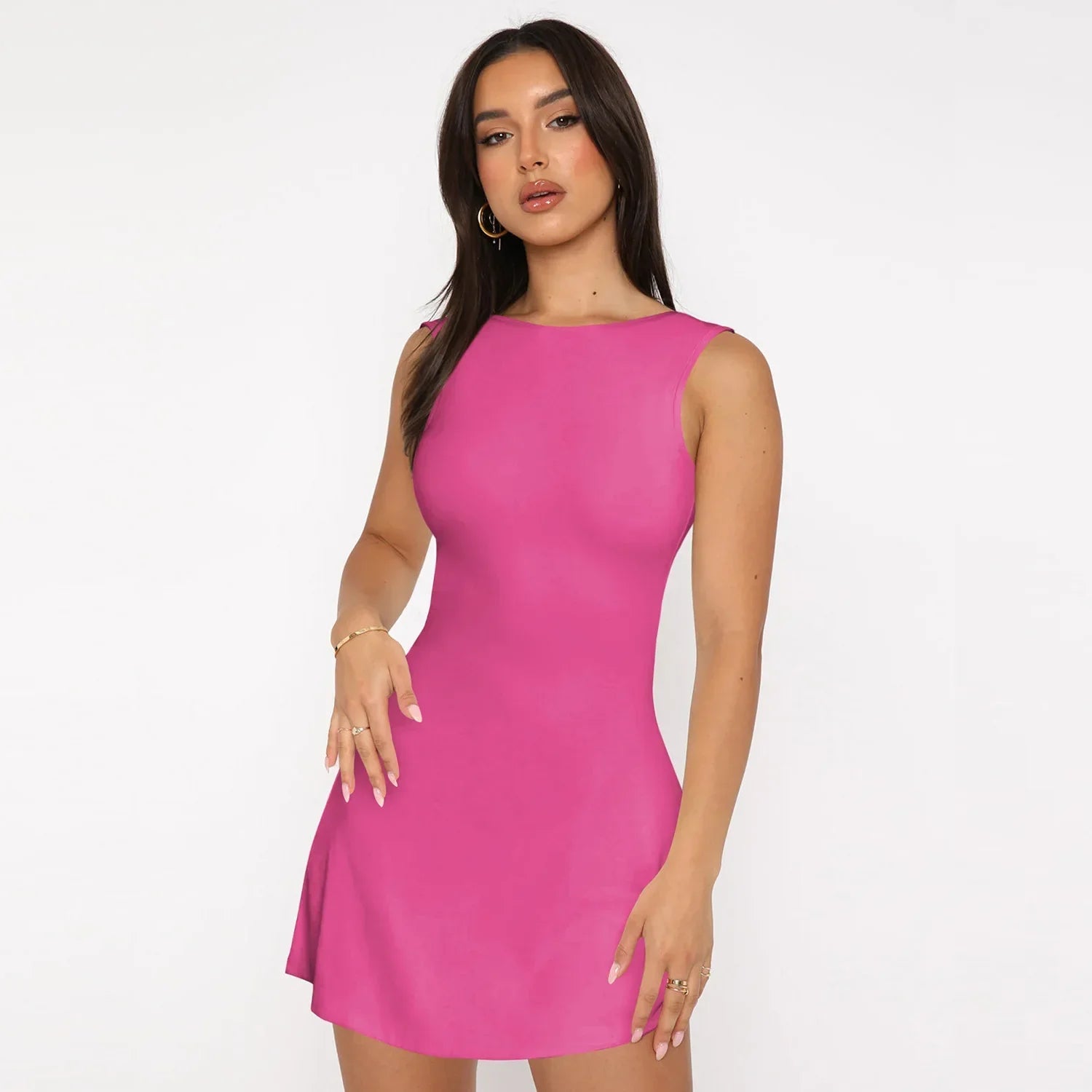 Variant image for Kvinnors Miniklänning A-linje Polyester Smal Passform-19