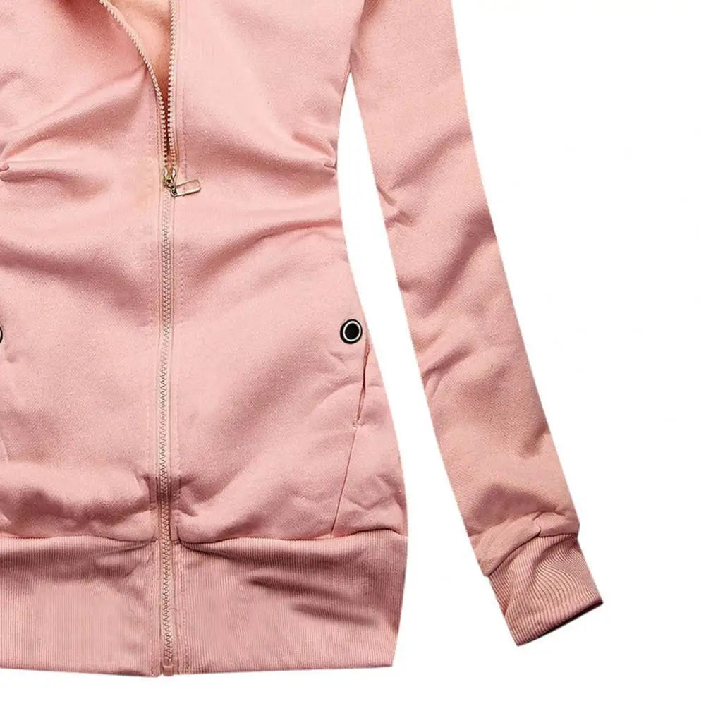 Lång Hoodie Dam Slim Fit 100% Bomull med Huva-4