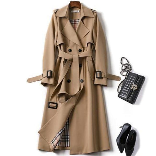 Dam Trenchcoat Modern Design Högkvalitativ Polyester och Bomull 1