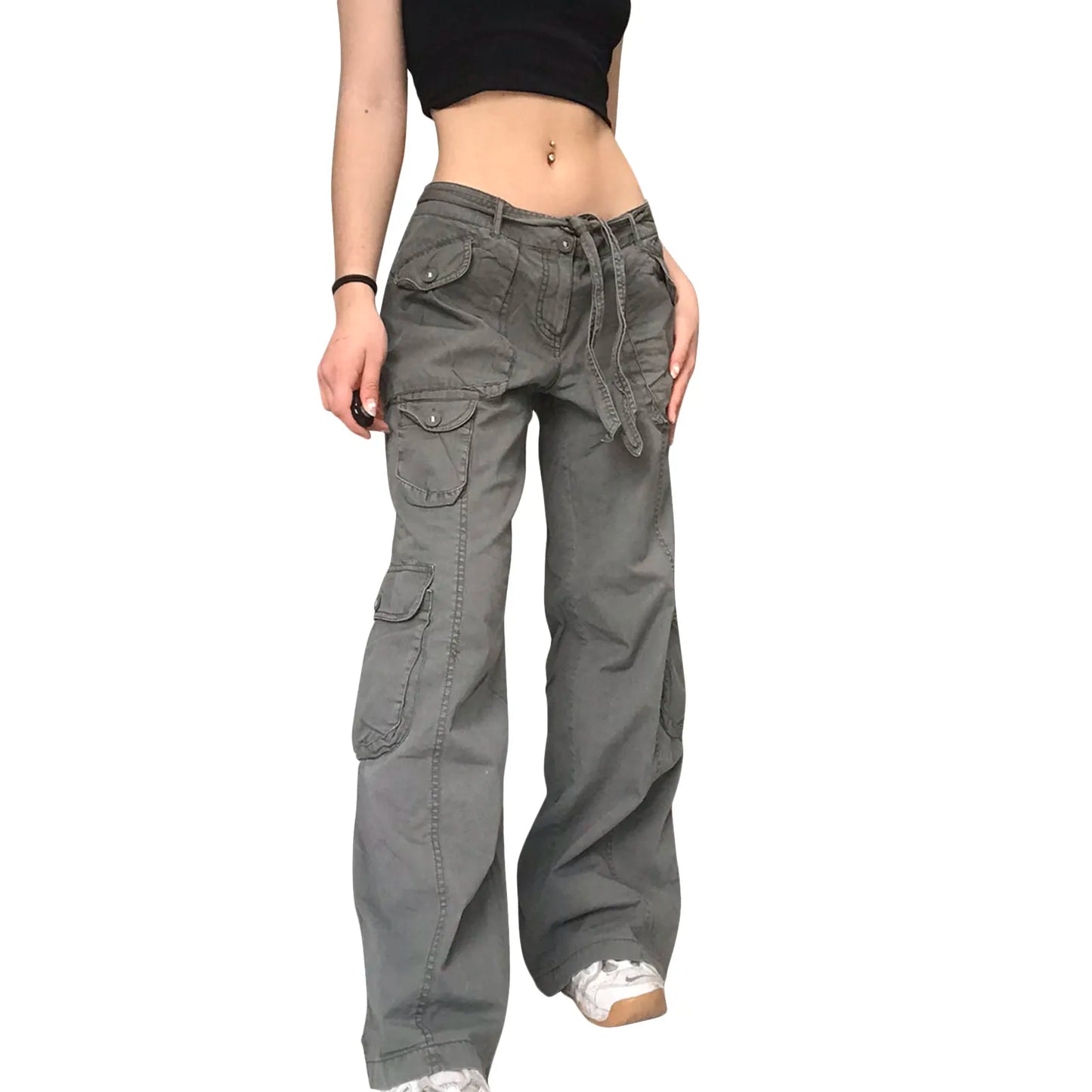 Kvinnors Cargo Byxor Avslappnad Passform Bomull Polyester 6