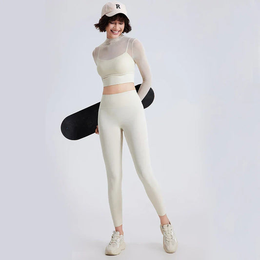 Dam Leggings Set Stretchigt Nylon Elegant Hög Midja-1
