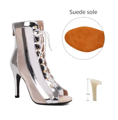 Dam Ankelstövlar Läder Latexskum Elegant Design 10