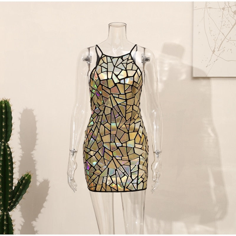 Variant image for Dam Miniklänning Geometrisk Lapptäckedesign Polyester-6