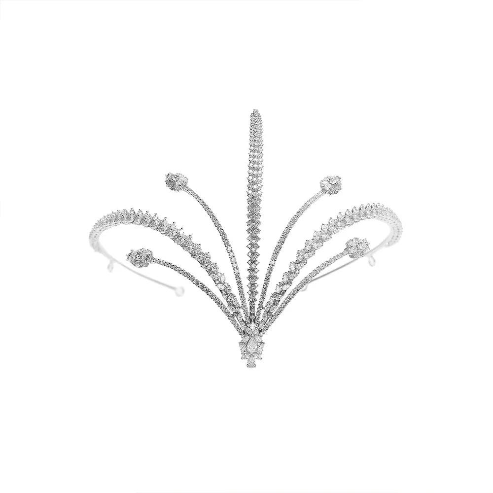 Dam Huvudprydnad Geometrisk Koppar med Strass-4